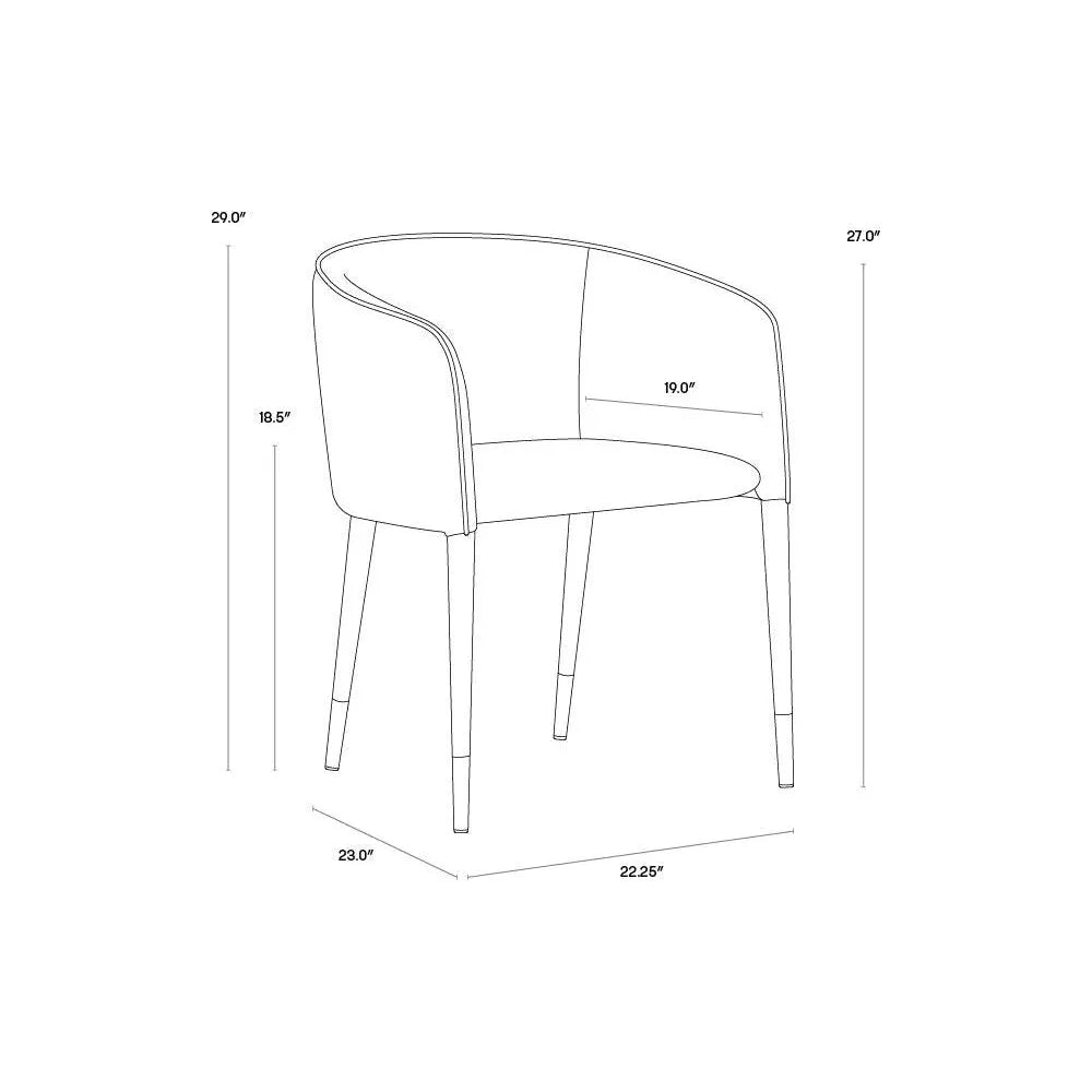 Asher Barrel Back Dining Armchair - LOOMLAN - SUNPAN - Dining Chairs