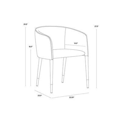 Asher Barrel Back Dining Armchair - LOOMLAN - SUNPAN - Dining Chairs