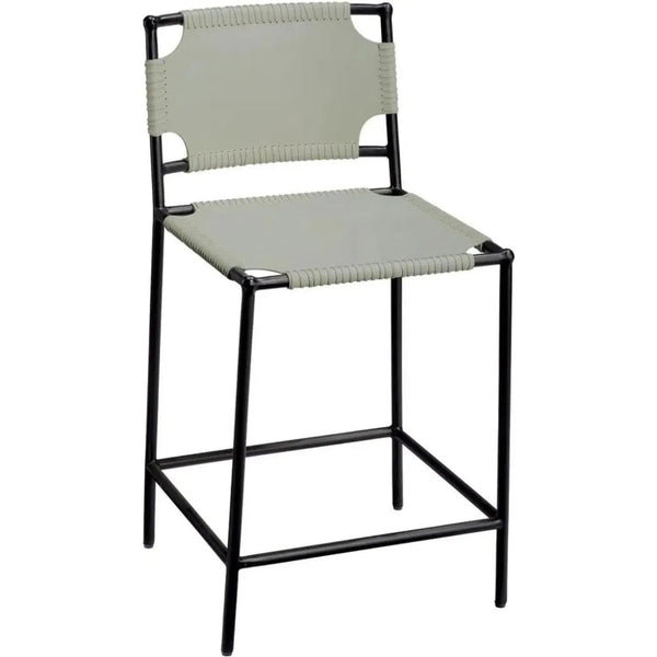 Asher Grey Full Grain Leather Counter Stool Back - LOOMLAN - Jamie Young - Counter Stools