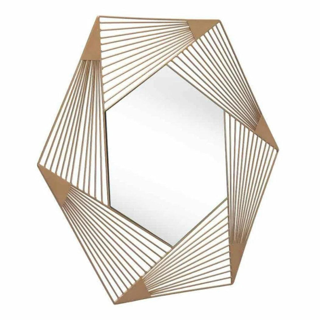 Aspect Hexagonal Mirror Gold - LOOMLAN - Zuo Modern - Wall Mirrors