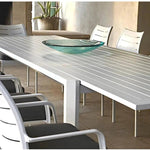 Athene White Outdoor Extendable Dining Table Set For 12 - LOOMLAN - LOOMLAN - Outdoor Dining Sets