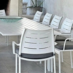 Athene White Outdoor Extendable Dining Table Set For 12 - LOOMLAN - LOOMLAN - Outdoor Dining Sets