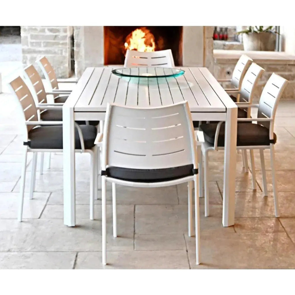 Athene White Outdoor Extendable Dining Table Set For 12 - LOOMLAN - LOOMLAN - Outdoor Dining Sets