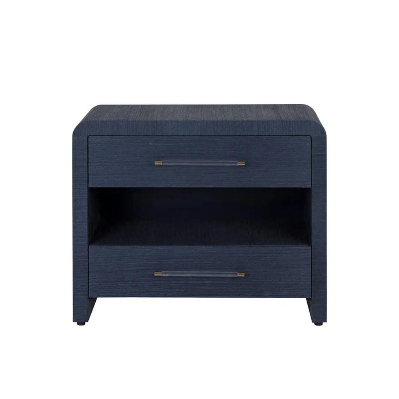 Atherton Wooden Framed Raffia Nightstand - LOOMLAN - SUNPAN - Nightstands