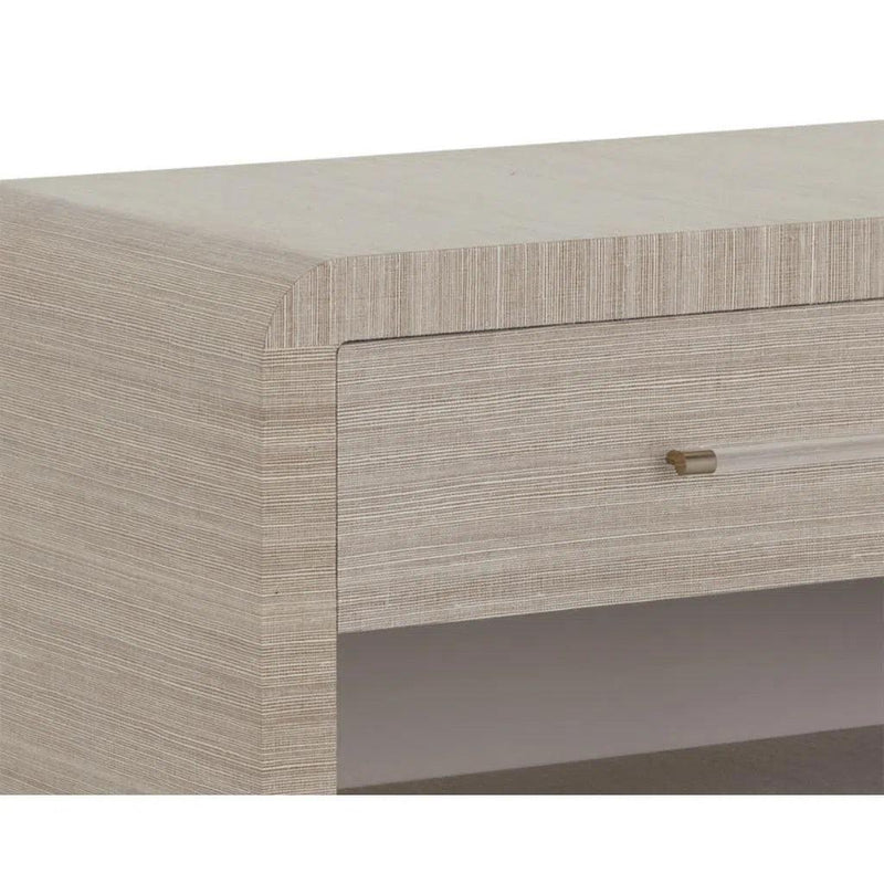 Atherton Wooden Framed Raffia Nightstand - LOOMLAN - SUNPAN - Nightstands