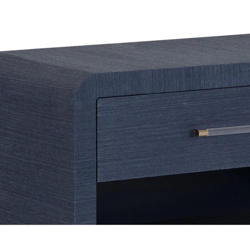 Atherton Wooden Framed Raffia Nightstand - LOOMLAN - SUNPAN - Nightstands