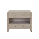 Atherton Wooden Framed Raffia Nightstand - LOOMLAN - SUNPAN - Nightstands
