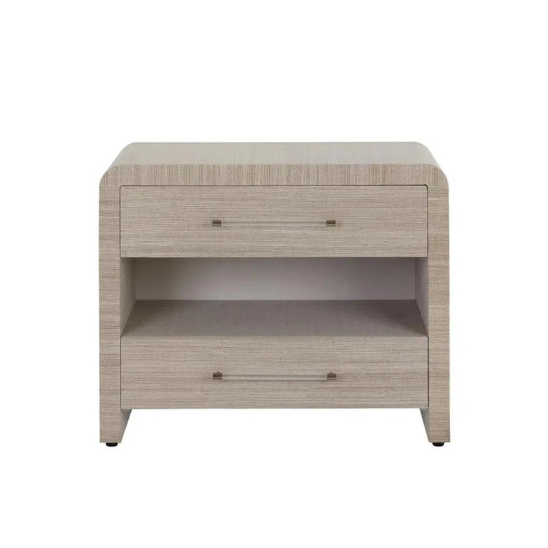 Atherton Wooden Framed Raffia Nightstand - LOOMLAN - SUNPAN - Nightstands