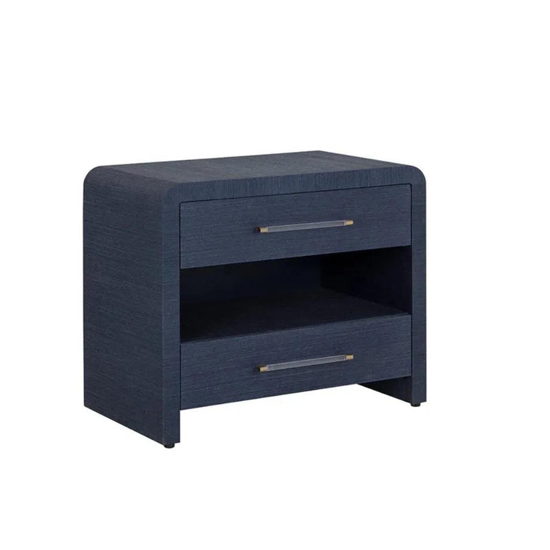 Atherton Wooden Framed Raffia Nightstand - LOOMLAN - SUNPAN - Nightstands