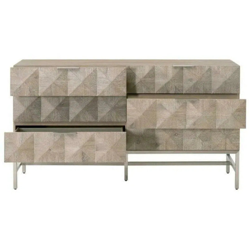 Atlas 6 - Drawer Double Dresser Stainless Steel - LOOMLAN - Essentials For Living - Dressers