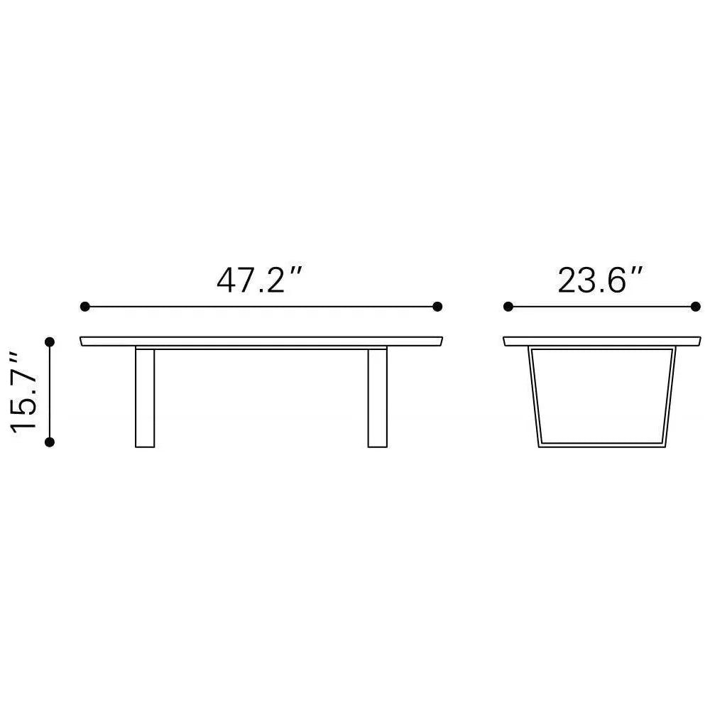 Atlas Coffee Table White & Gold - LOOMLAN - Zuo Modern - Coffee Tables