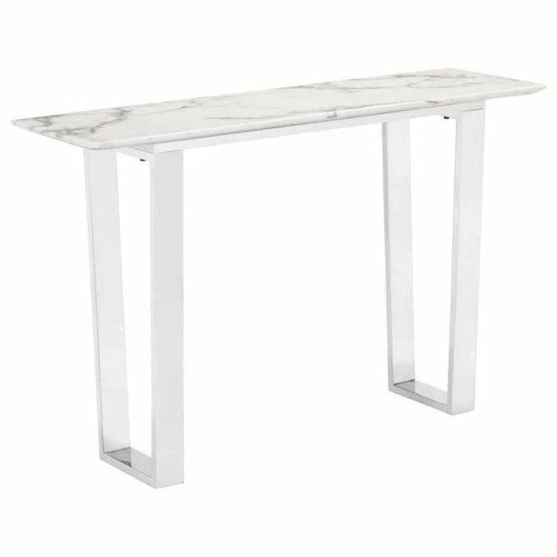 Atlas Console Table White & Silver - LOOMLAN - Zuo Modern - Console Tables