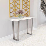 Atlas Console Table White & Silver - LOOMLAN - Zuo Modern - Console Tables