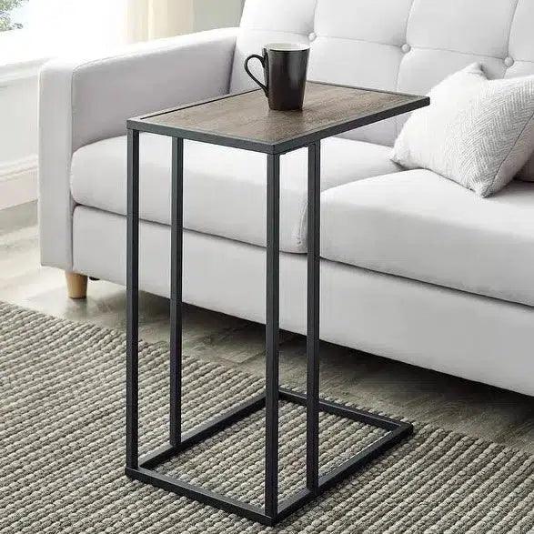 Atom Side Table Black with Steel Frame - LOOMLAN - Zuo Modern - Side Tables