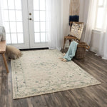 Atri Central Medallion Beige/ Green Large Area Rugs - LOOMLAN - LOOMLAN - Area Rugs