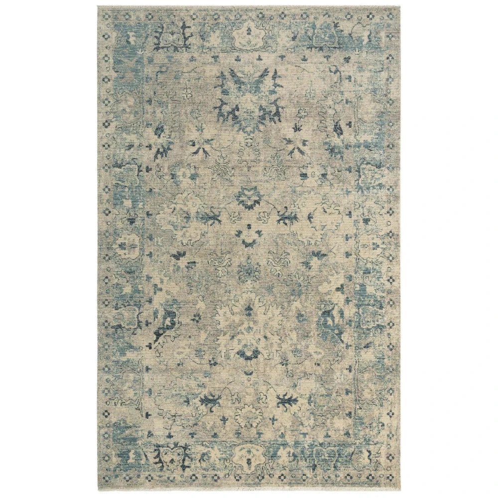 Auda Floral Beige/ Blue Large Area Rugs For Living Room - LOOMLAN - LOOMLAN - Area Rugs