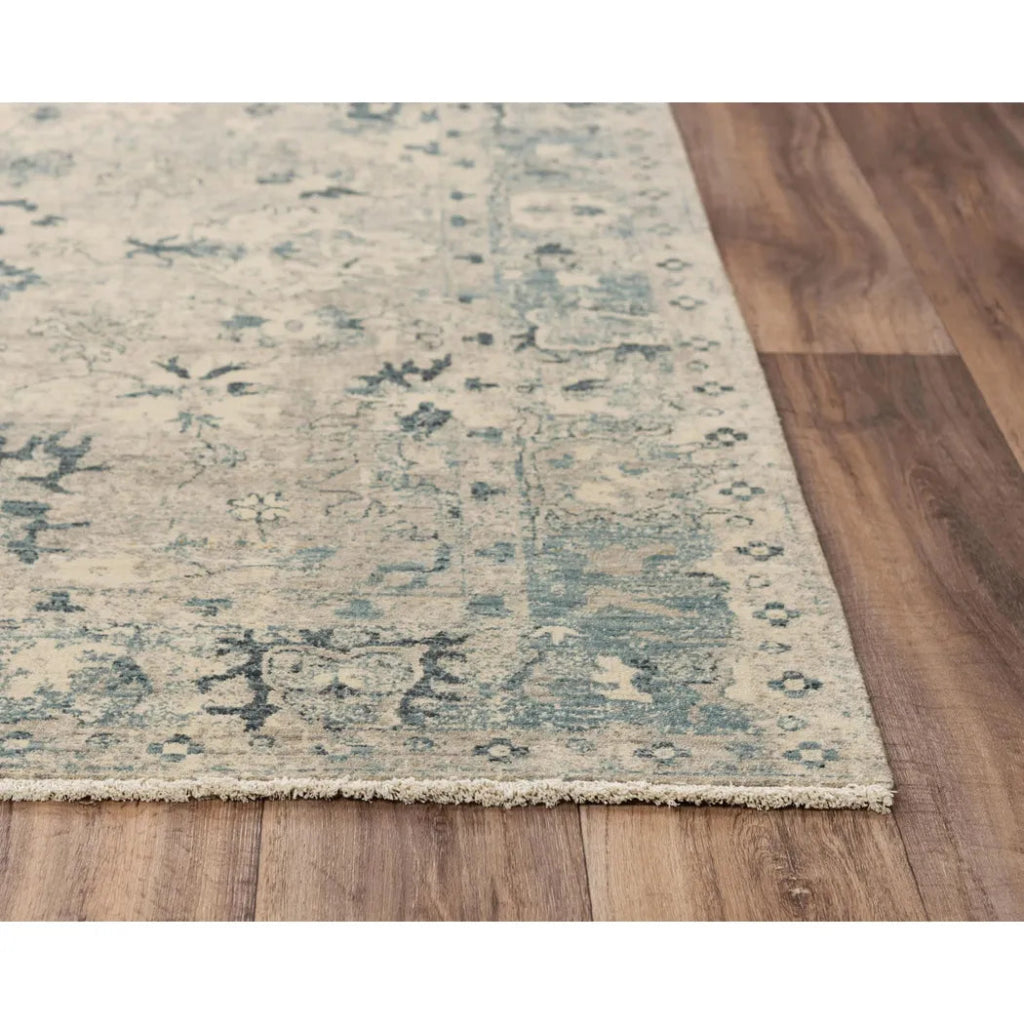 Auda Floral Beige/ Blue Large Area Rugs For Living Room - LOOMLAN - LOOMLAN - Area Rugs