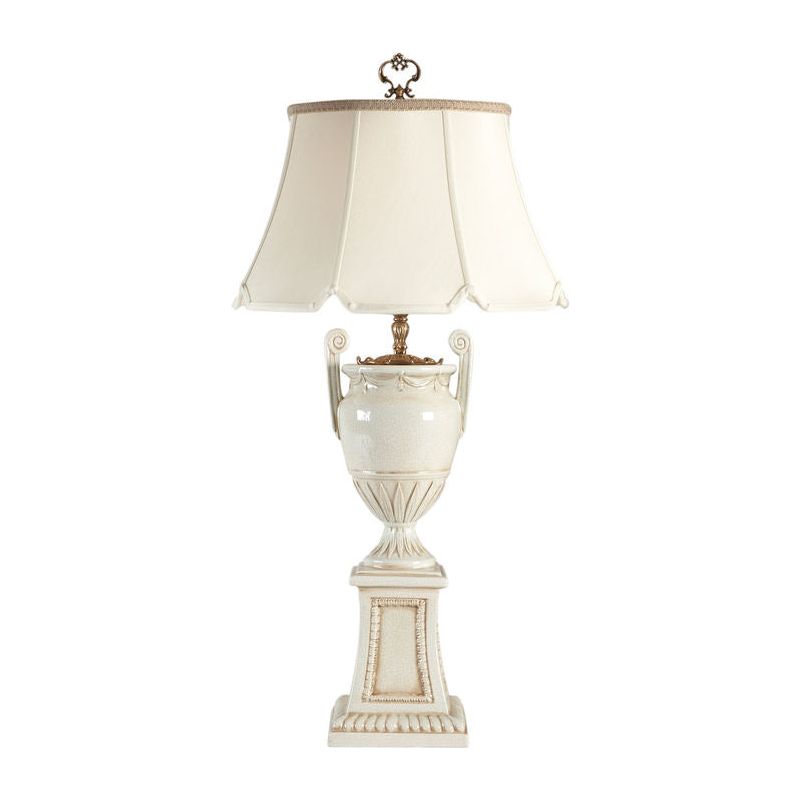 Aurora Italian Ceramic Glazed White Table Lamp - LOOMLAN - Chelsea House - Table Lamps