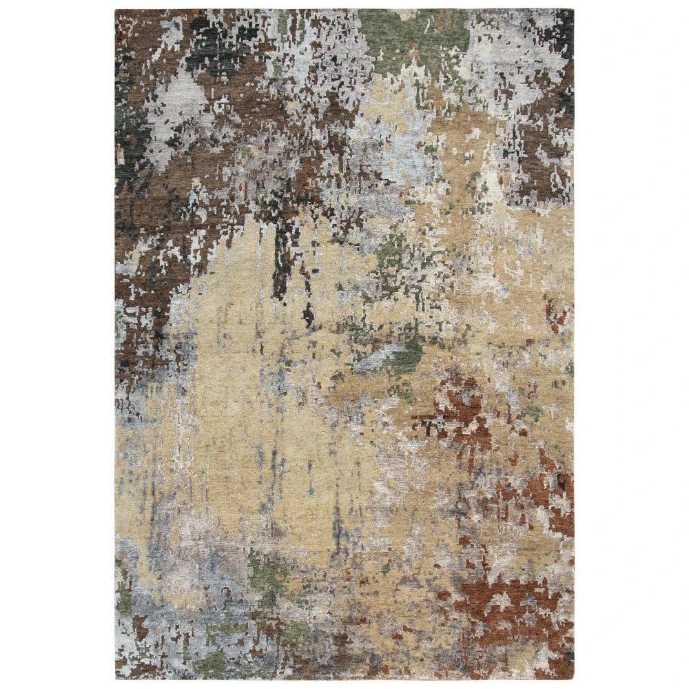 Ausa Abstract Brown Large Area Rugs For Living Room - LOOMLAN - LOOMLAN - Area Rugs