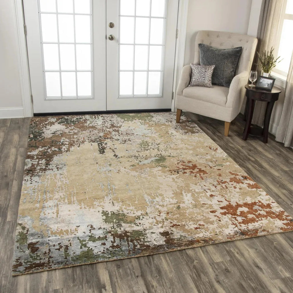 Ausa Abstract Brown Large Area Rugs For Living Room - LOOMLAN - LOOMLAN - Area Rugs