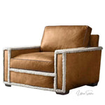 Austin Brown Benchmade Aniline Leather Club Chair - LOOMLAN - Uptown Sebastian - Club Chairs