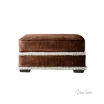 Austin Brown Benchmade Aniline Leather Ottoman - LOOMLAN - Uptown Sebastian - Ottomans