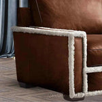 Austin Brown Benchmade Leather Couch Shearing Trim - LOOMLAN - Uptown Sebastian - Sofas & Loveseats