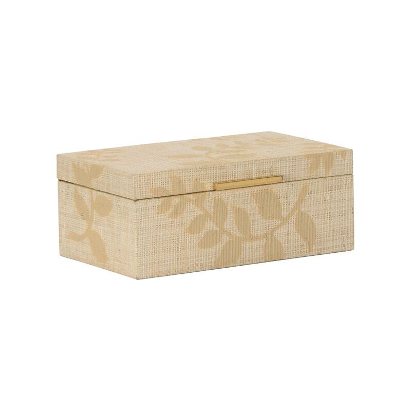 Autumnal Natural Raffia Wrapped Wood Box - LOOMLAN - Chelsea House - Boxes & Bowls