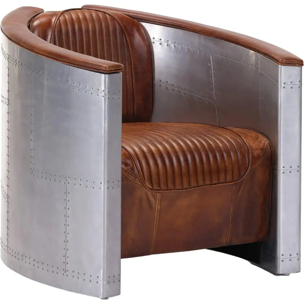 Aviation Leather Armchair - LOOMLAN - LOOMLAN - Club Chairs