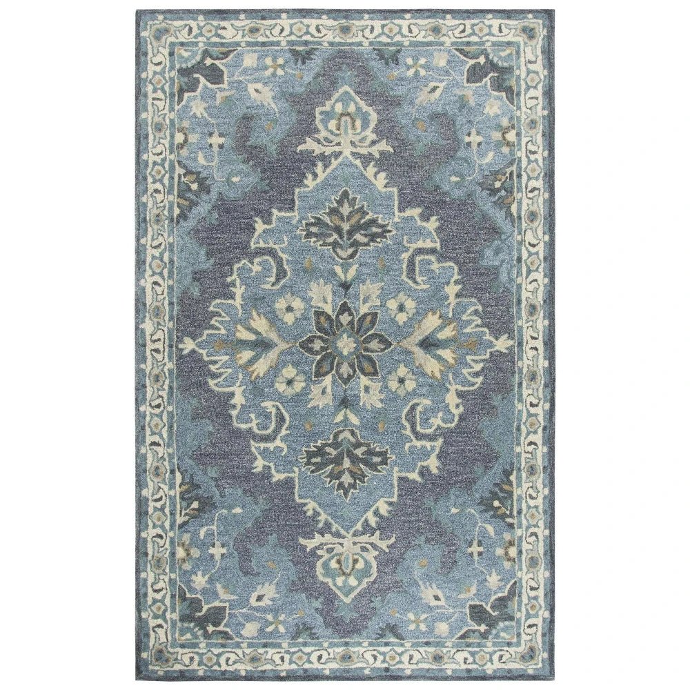 Awat Central Medallion Dark Gray Large Area Rugs - LOOMLAN - LOOMLAN - Area Rugs