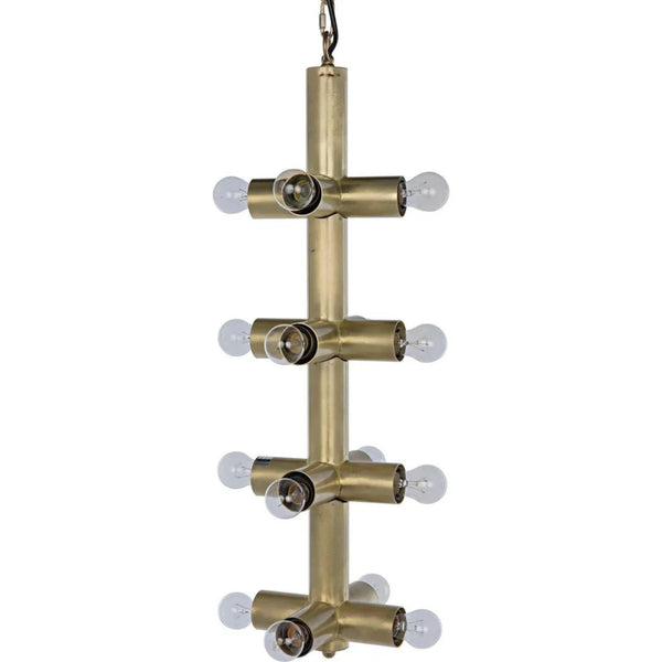 Axe Metal Chandelier With Brass Finish - LOOMLAN - Noir - Chandeliers