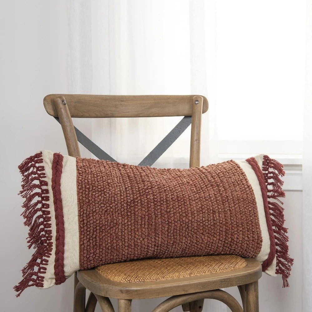 Ayla Boho Lumbar Pillow With Insert - LOOMLAN - LOOMLAN - Throw Pillows