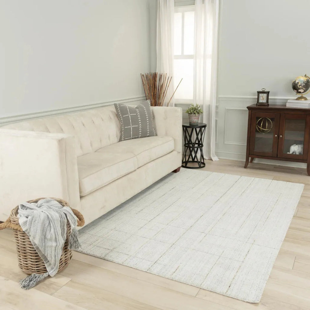 Ayur Solid Ivory Area Rugs For Living Room - LOOMLAN - LOOMLAN - Area Rugs