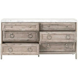 Azure Carrera 6 - Drawer Double Dresser White Marble - LOOMLAN - Essentials For Living - Dressers