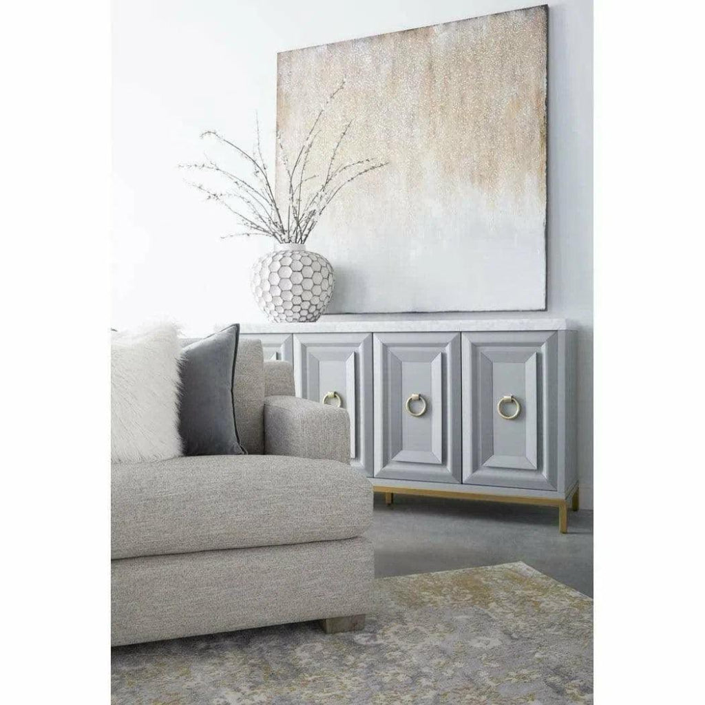 Azure Carrera Sideboard White Marble Gray - LOOMLAN - Essentials For Living - Sideboards