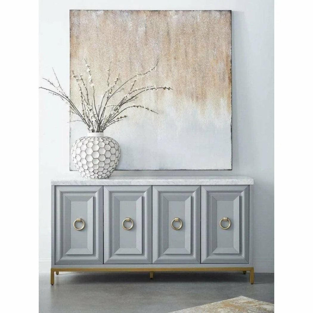 Azure Carrera Sideboard White Marble Gray - LOOMLAN - Essentials For Living - Sideboards