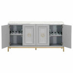 Azure Carrera Sideboard White Marble Gray - LOOMLAN - Essentials For Living - Sideboards