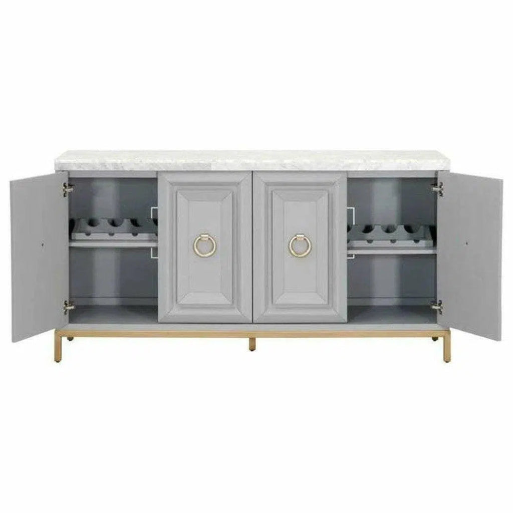 Azure Carrera Sideboard White Marble Gray - LOOMLAN - Essentials For Living - Sideboards