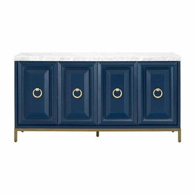 Azure Carrera Sideboard White Marble Navy - LOOMLAN - Essentials For Living - Sideboards