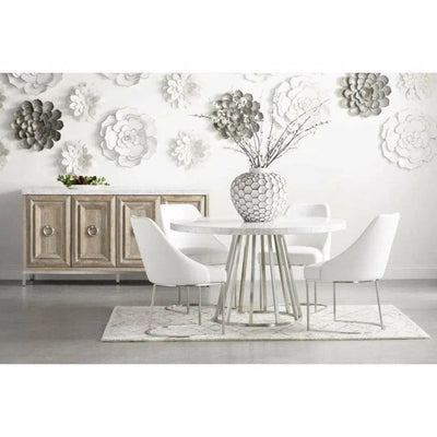 Azure Carrera Sideboard White Marble Steel - LOOMLAN - Essentials For Living - Sideboards