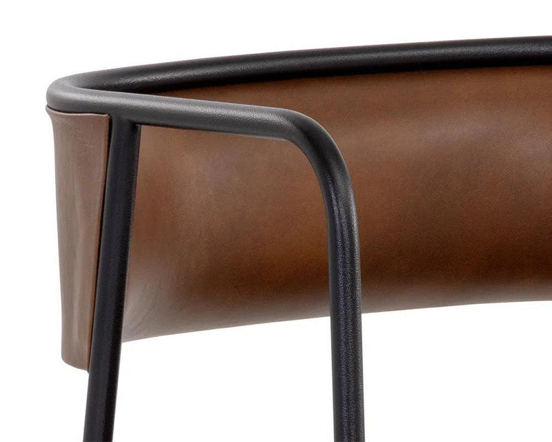 Brenan Leather Upholstered Elegant Dining Armchair