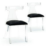 Elsa Acrylic Made Armless Chair (Set of 2)-Dining Chairs-Wildwood-Black-LOOMLAN