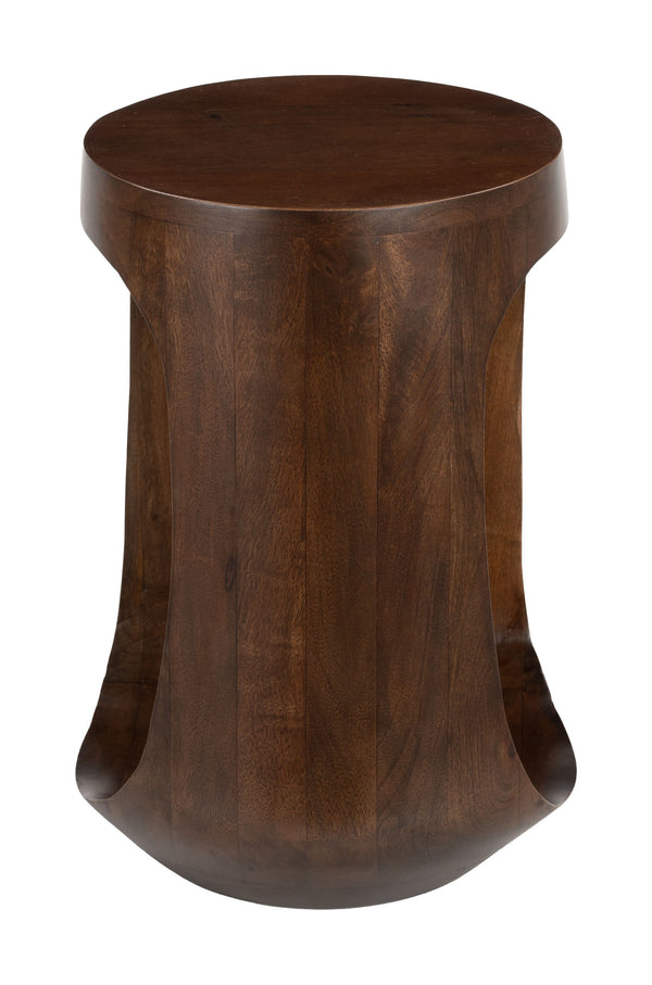 Okno Wood Walnut Round Side Table