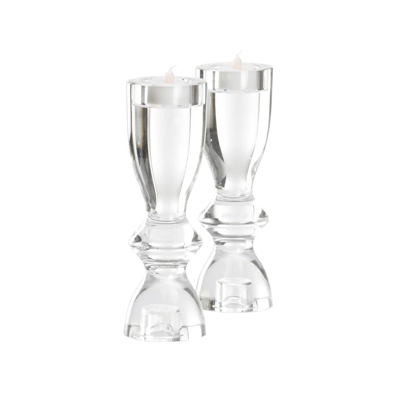 Gris Crystal Made Candleholders (Set Of 2)