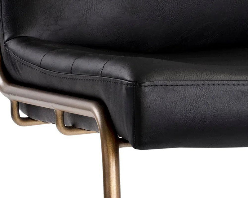 Anton Leather Upholstered Armless Lounge Chair