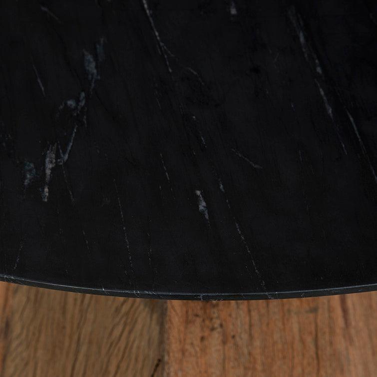 Phoebe Black Marble Topped Round Dining Table