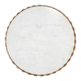 Bombay Natural Wood and Marble Round Coffee Table
