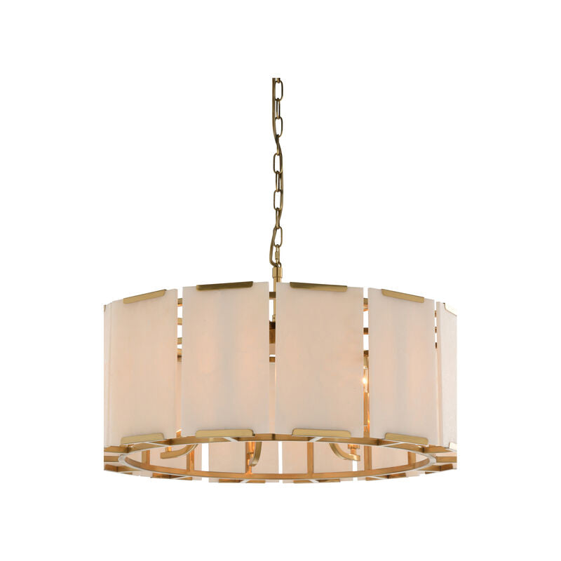 Perla Warm Antique Brass Chandelier