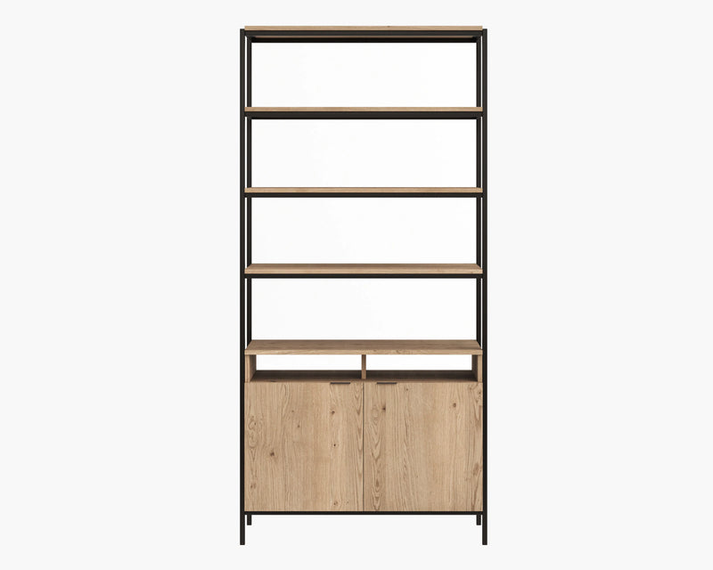 Ambrose Wooden Iron Modular Bookcase