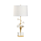 Rose Flowers Design With Tapered Drum Shade Table Lamp